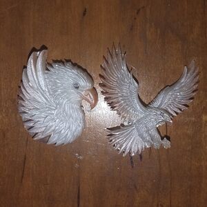 Lot Of 2 Resin Handmade Eagle Brooches, Birds In Flight
